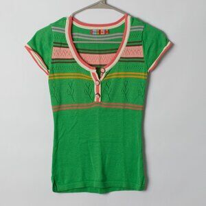 Women Size XS Petro Zillia Colorful Shortsleeve Top